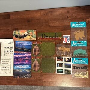 Alaska stickers, card stock, postcards, etc. for scrapbooking or card-making.